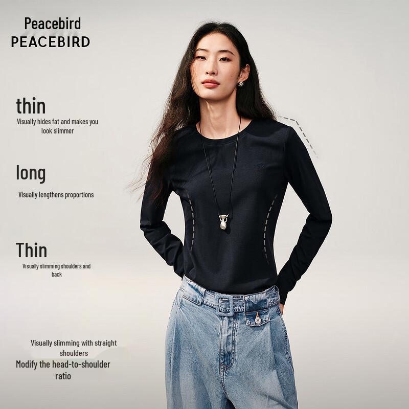 PEACEBIRD Women s Long Sleeve T-Shirt S