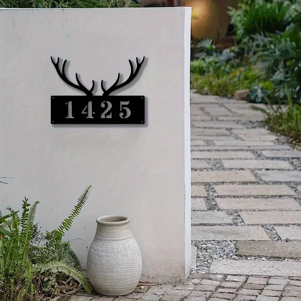 Benutzerdefiniertes Metallgeweih Hausnummernschild, Langlebige Eisen-Wanddekoration für Festivals