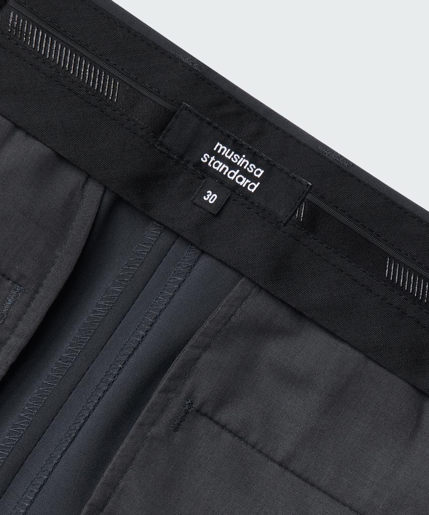 MUSINSA STANDARD [Cooltandard] Wide Hidden Banding Slacks [Iron Gray]