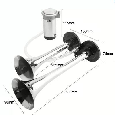 150dB Dual Trumpet Air Horn Hlasitý elektrický klakson 12 V s kompresorem pro Car Truck Marine Boat