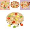 Wooden Simulation Single And Multi Layer Vegetable And Fruit Pizza Children Toy For Imaginative Play And Parentchild Interaction