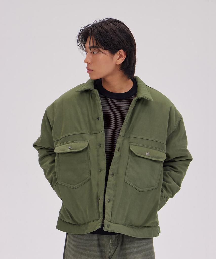 Astral Projection Oversized Trucker Jacket_Khaki