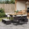 Vidaxl 9-Cz. Garden Furniture Set With Cushions, Black, PE Rattan