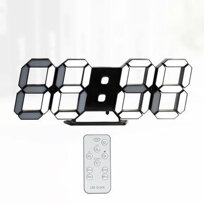 KOSUMOSU Digitální LED stolní hodiny na stěnu s automatickým jasem, dálkovým zobrazením času, funkcí budíku teploty, adaptérem (ne hodiny), senzorem, 10 palců