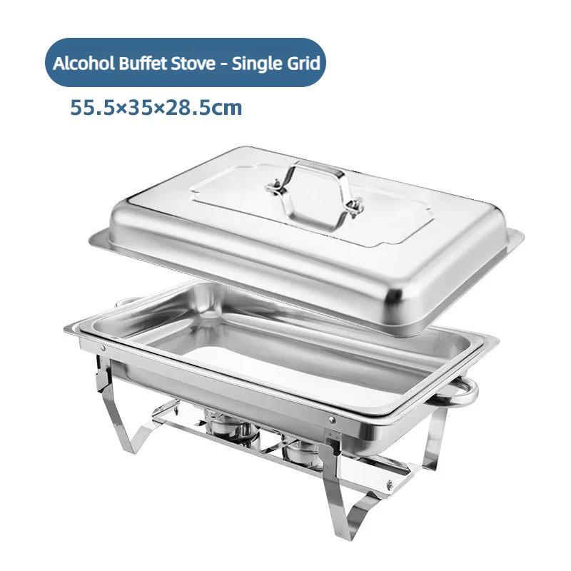 Hotel Restaurant Dining Stove Thickened Stainless Steel Buffet Stove Alcohol Heating And Insulation Grid Buffy Stove