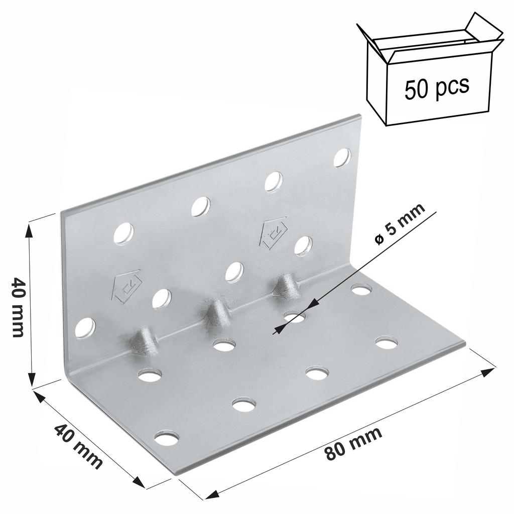 (z) Mounting angle processed KMP3 40x40x80x1.5 (50)