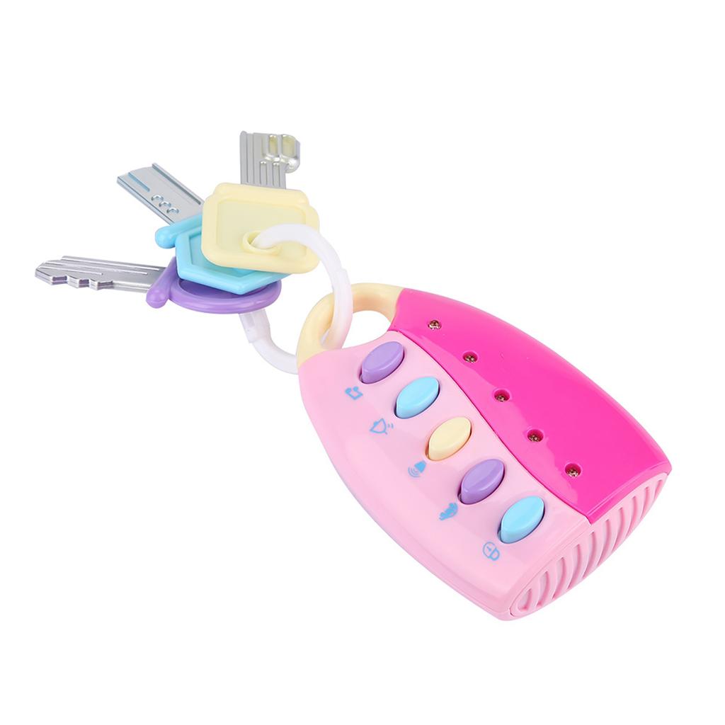 Baby Toy Smart Key Remote Car Control Musical   for Kids Education Toys(Pink)