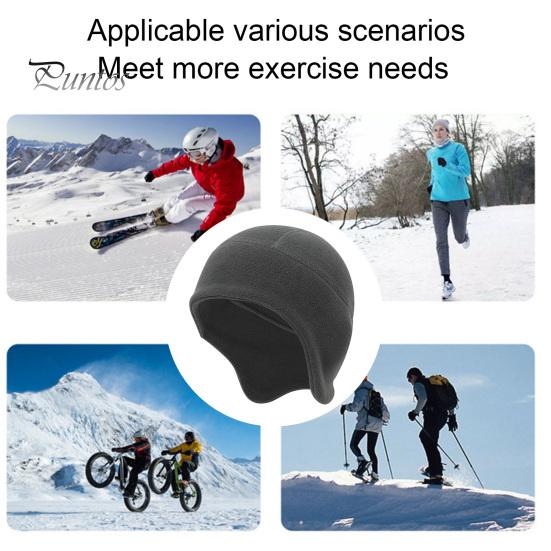 Cozy Ear-flap Beanie Unisex Winter Cap Helmet Inner Lining Ear Protection Elastic Dome Lightweight Ear-covering Anti-slip Outdoor Camping Skiing