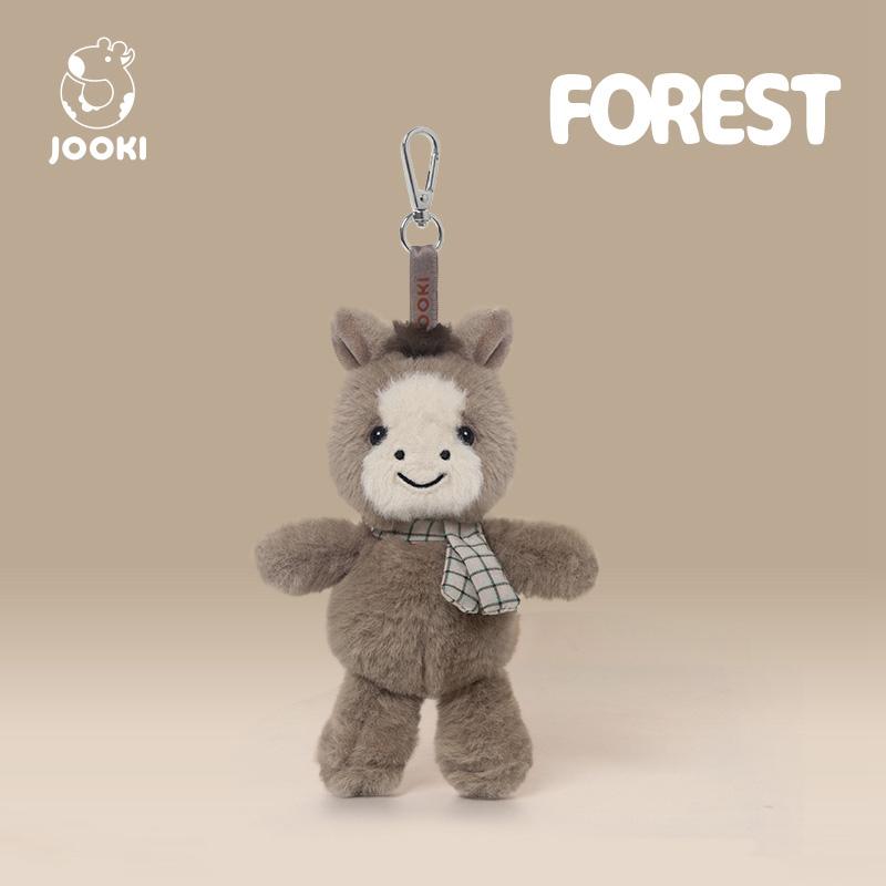 Kawaii Puppy Plush Toy Cartoon Horse Fox Dog Rabbit Frog Sheep Monkey Pig Stuffed Plush Keychain Bag Pendant Gift For Kids