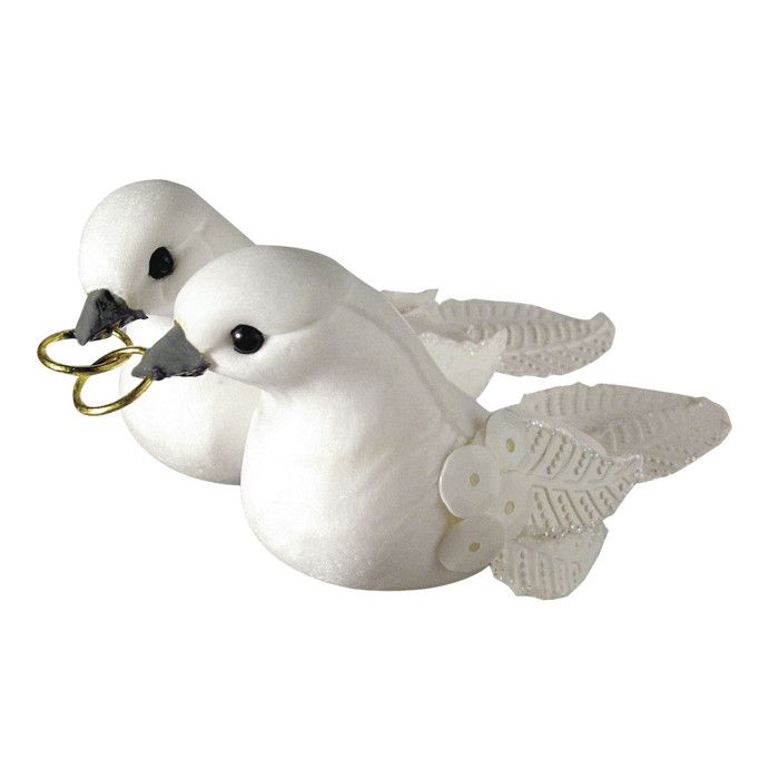 Couple de pigeons avec paillettes, 5,5 cm, 1 couple