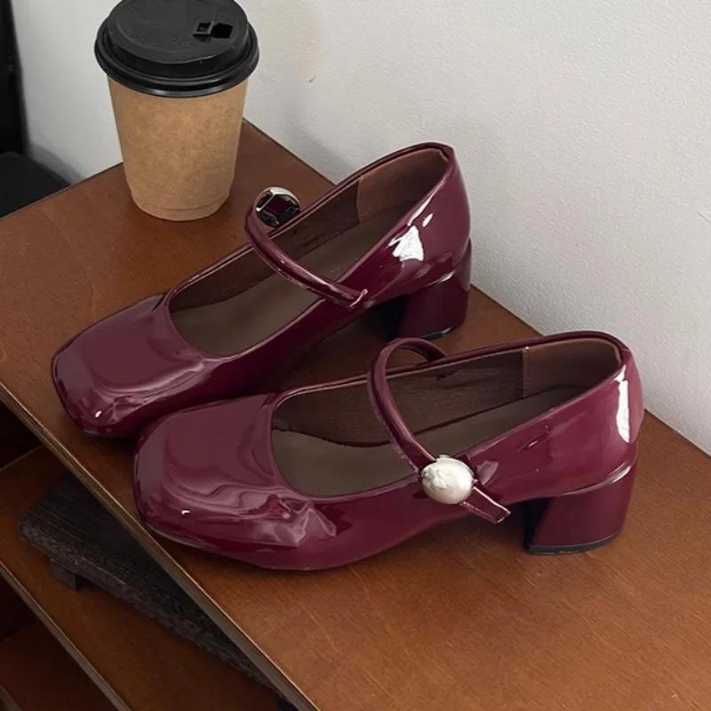 Women High Heels Shoes 2025 New Mary Jane Sandals Designer Loafers Shoes Summer Chunky Lolita Pumps Dress Party Zapatos Mujer