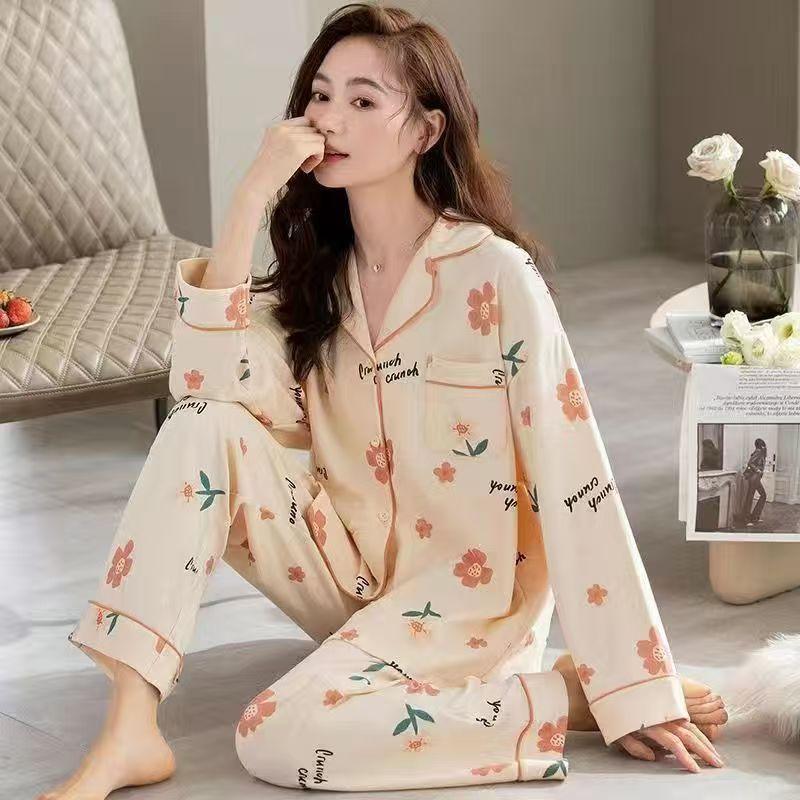 Spring and Autumn Women Can Wear Cotton Long-sleeved Pajamas 1011 New Autumn Women's Internet Celebrity Style Loungewear
