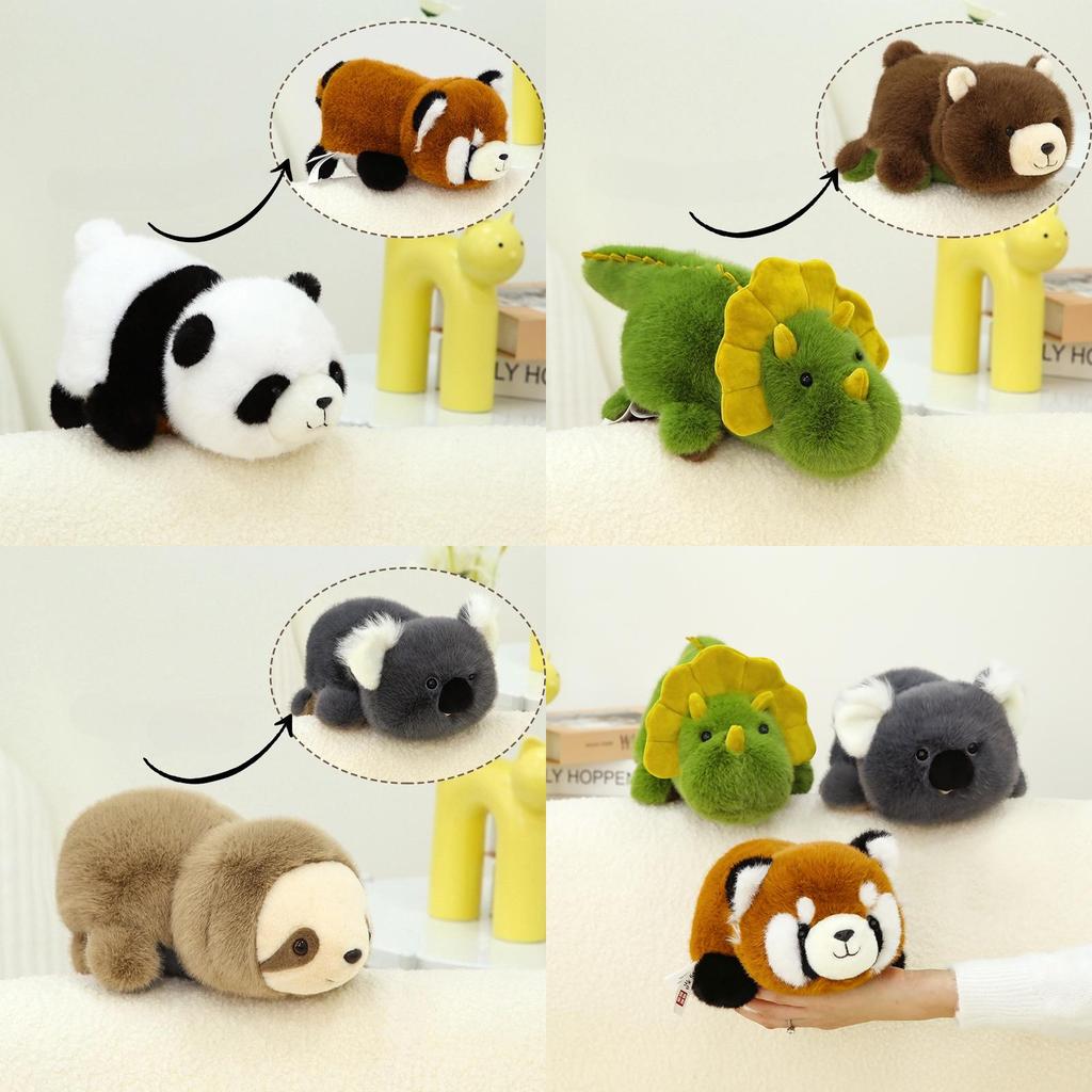 Adorable Reversible Panda Plush Toy Transforming Into Cute Panda Doll For Kids Gifts
