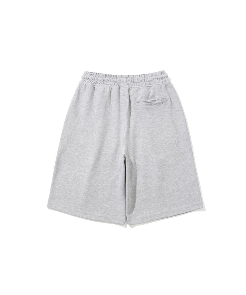 XOX One-Pleat Wide Sweat Shorts [M/Grey]