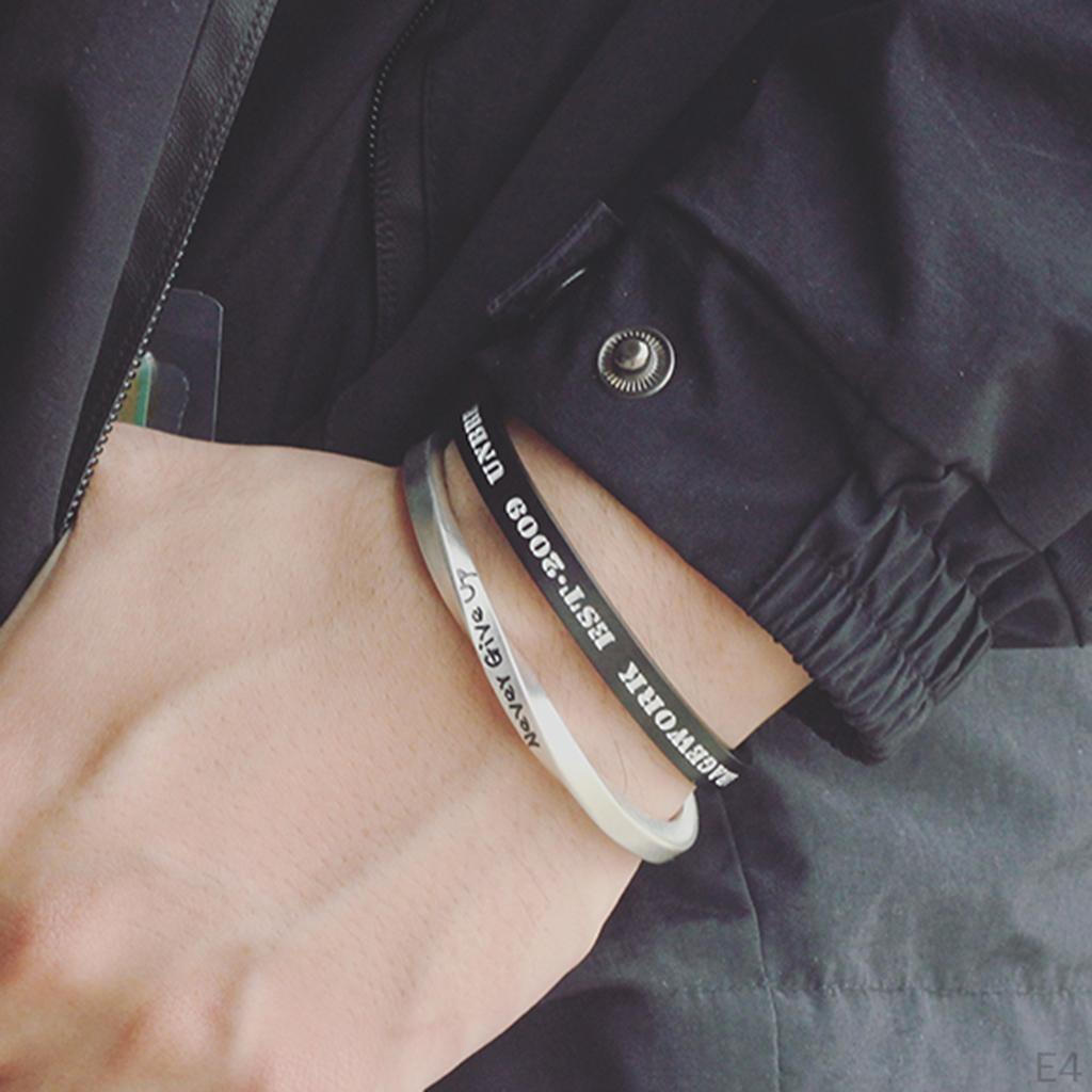 Cuff Bangle Bracelet Birthday Gifts for Women Men Stainless Steel Impressed Statement