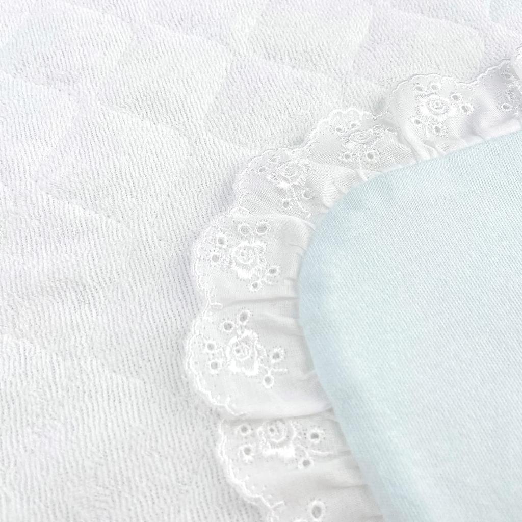 Swaddling Blanket Afghan Rabbit Stitch Sax Made In Japan