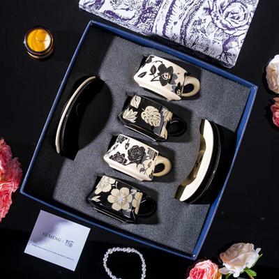 Duoli Floral Glass Coffee Cup & Saucer Gift Set