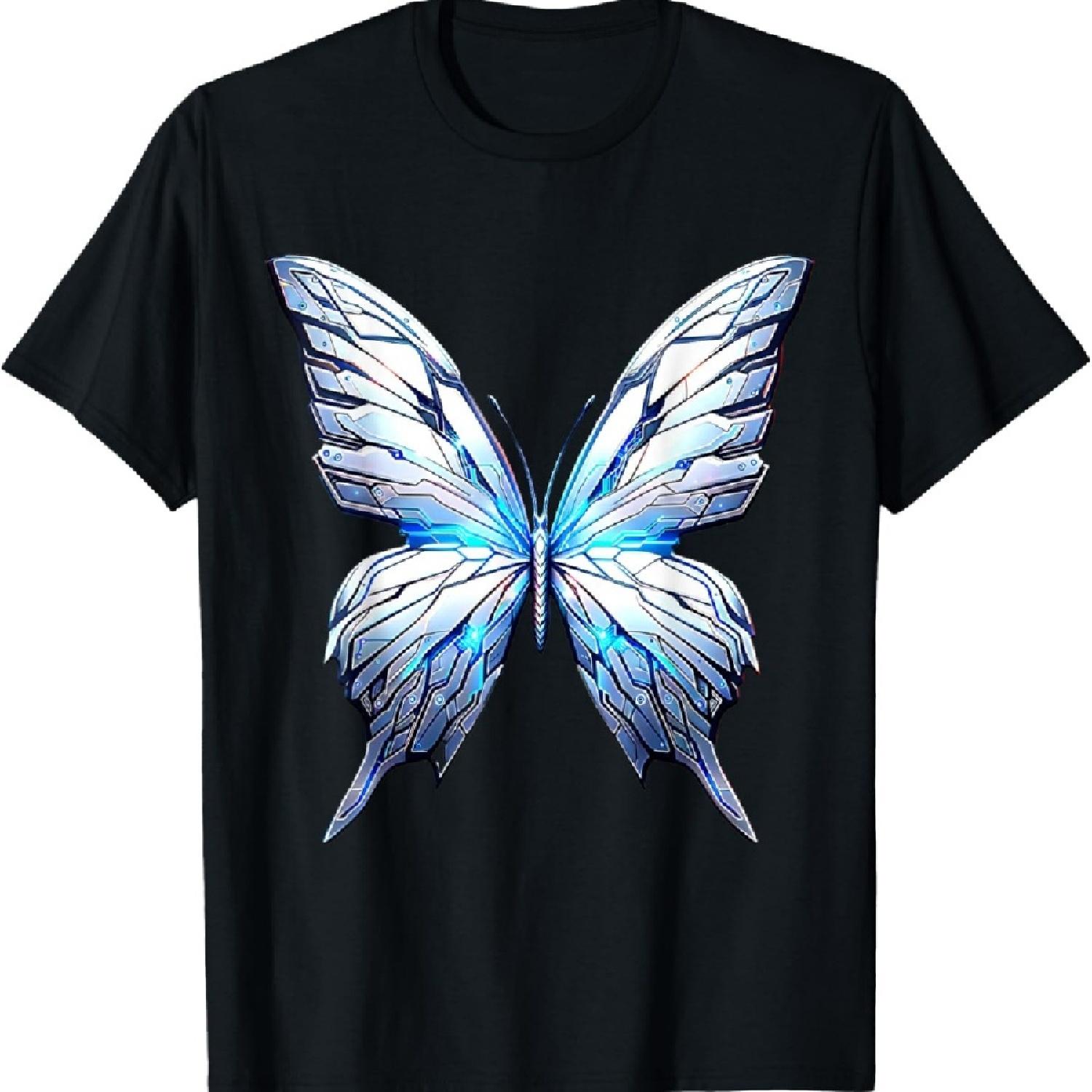 

Cyberpunk Robotic Butterfly T-Shirt S