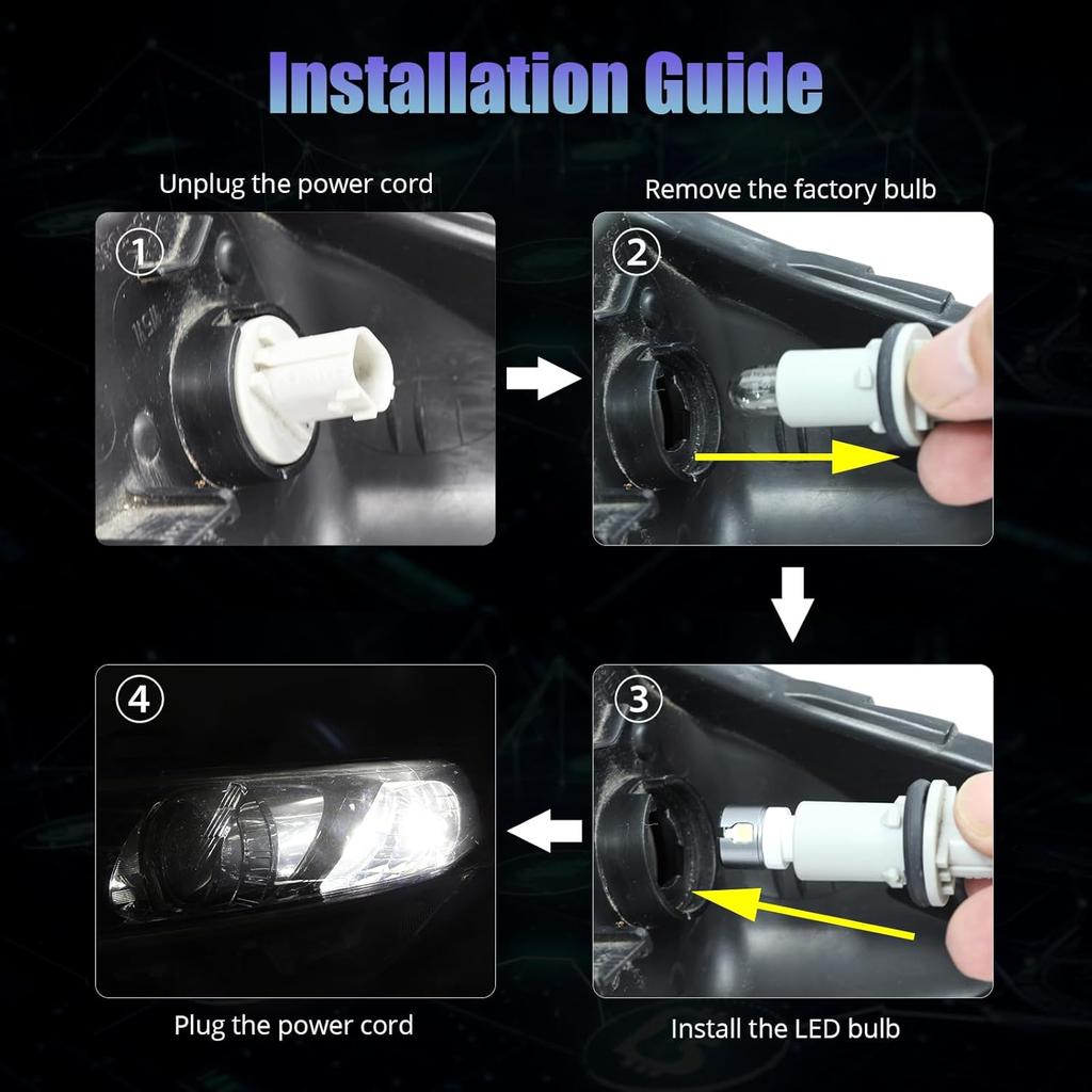 T10 LED Bulbs for Vehicle Map Light 168 194 175 W5W 6-SMD 3030 Chipsets 6000K Super White for License Plate Light Dome Door Courtesy Indicator Side