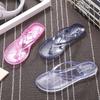 Crystal Jelly Transparent Cool Slippers Female Summer Student Korean Version of Fashion Trend Outer Wear Pinch Foot Flip-flops Flat Bottom