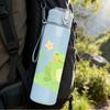 1PC Watercolor Green Frog Flower 750ml Color Plastic Sports Water Bottle Leakproof Flip Straw Lid Suitable for Sports Office Home Use