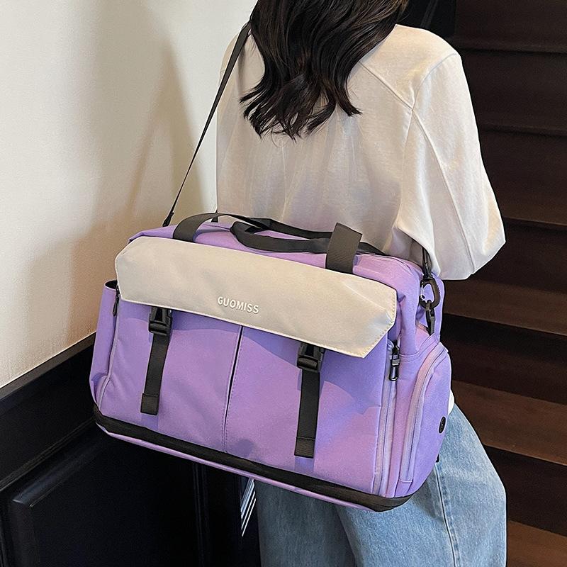 Fashion short-distance large-capacity travel bag Women's portable business trip lightweight luggage bag Expandable messenger sports fitness bag