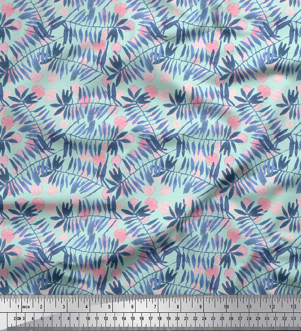 

Soimoi Grey Poly Crepe Тканина Пекан Листя Декор Тканина Друкований метр 42 дюйма 42 Inch Wide - Poly Crepe зелений