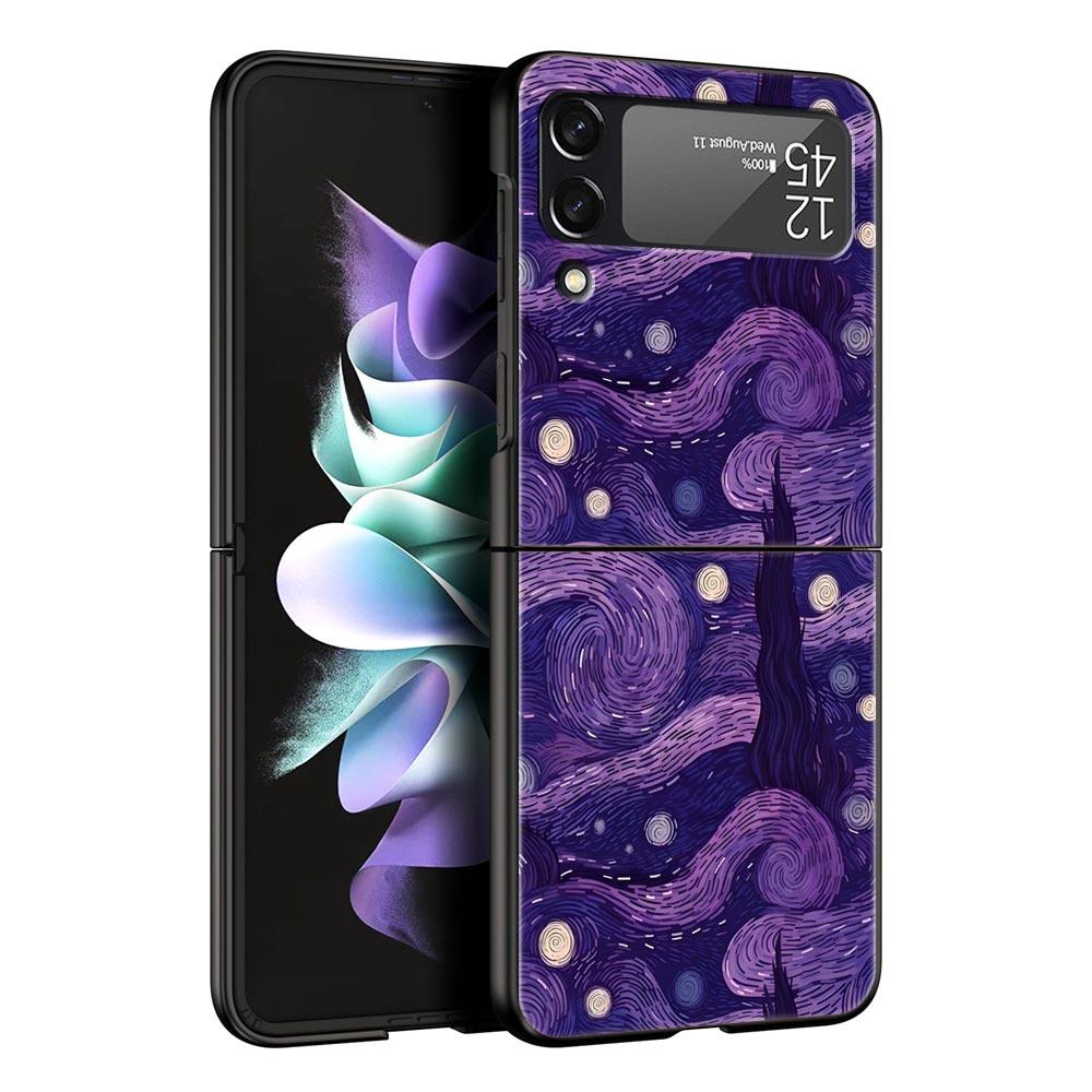 Cartoon Print Phone Case for Samsung Galaxy Z Flip 3 4 5 Folding Mobile Shell For Samsung Z Flip3 Flip4 Flip5 PC Hard Cover