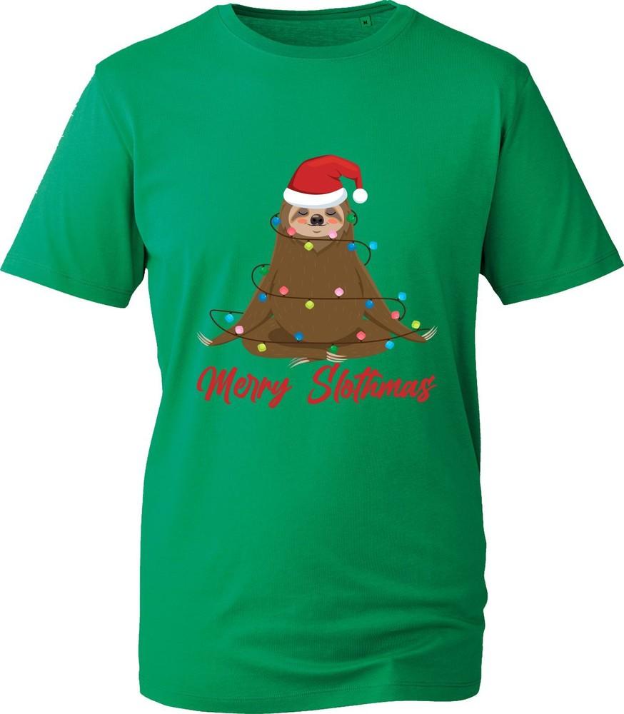 Merry Slothmas Christmas TShirt Santa Sloth Yoga Xmas Yoga Lovers Gift Tee Top S