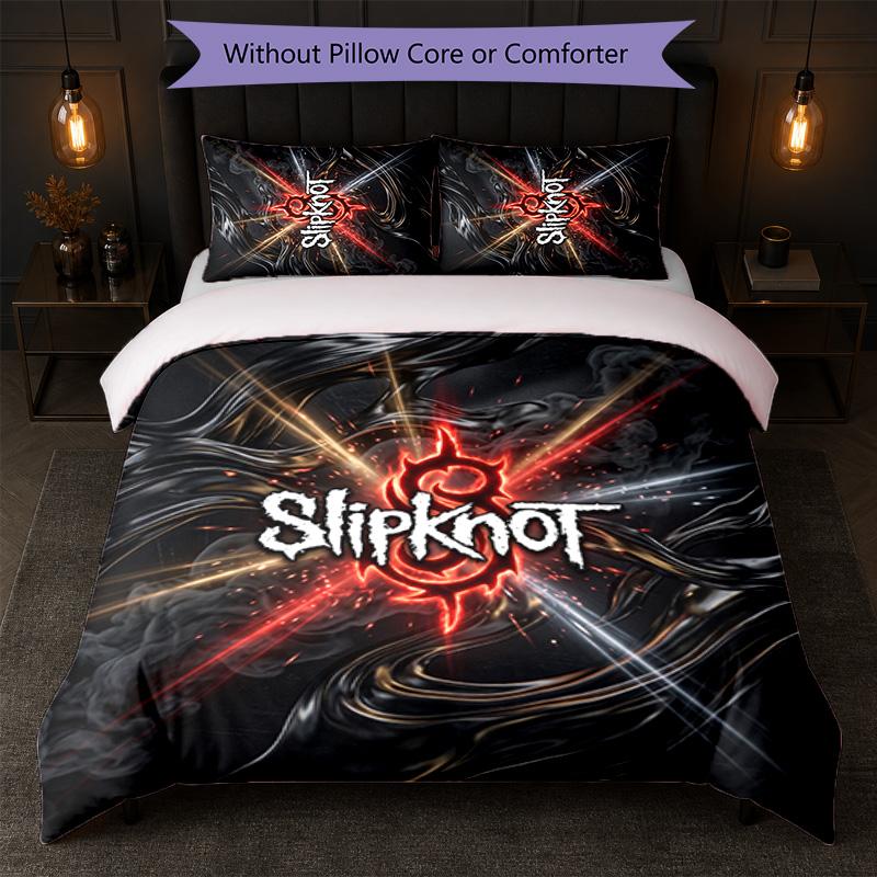 Set Biancheria da Letto 3 Pezzi con Stampa Slipknot Copripiumino con Due Federe Biancheria da Letto Morbida per Camera da Letto Domestica