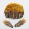 100 st Naturliga Gula Röda Fasanfjädrar för Hantverk Handarbetsaccessoarer 3-8CM Drömfångare Små Smyckestillbehör Skapande