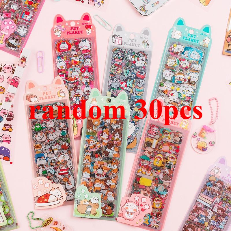 Pet Planet Series Waterproof Pvc Children'S Creative Stickers, Cartoon Cute Stickers, Planner Material Package Gifts