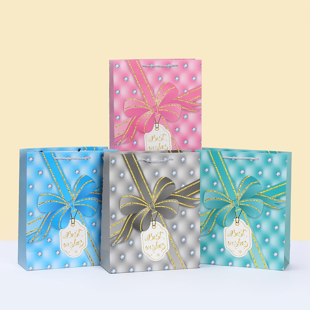 

6/10pcs StoBag Best Wishes Paper Tote Bags Recyclable Gift Bags for Birthday Wedding Party Favors Candy Cookies Retail 10pcs&18x10x23cm