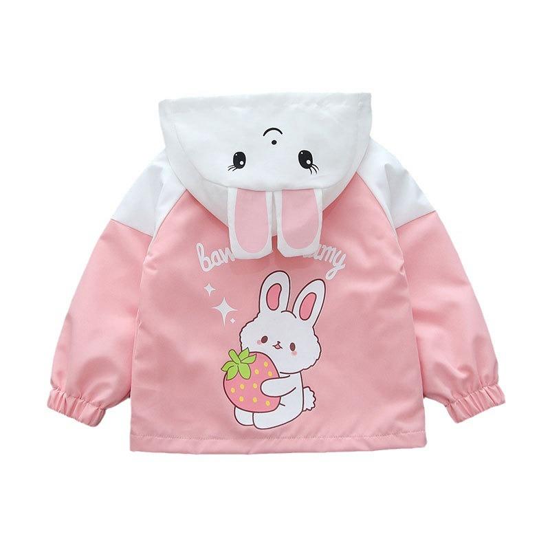 Adorable Rabbit - Patterned Casual Jackets with Ear - Shaped Hoods: Ideal for 3 - 10 - Year - Old Girls In Spring & Autumn