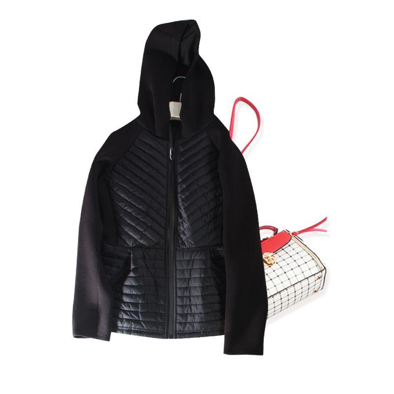 

French Big List! 3D Three-Dimensional Quilted Hooded Dress Type Waist-Tight Cotton Clothing Cotton Coat Women Can Wear A4 Waist Outwear New Black XL recommend 60.00kg