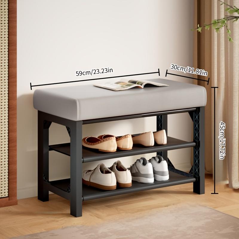 Duty Padded Shoe Bench with Storage – Wide Entryway Bench for Hallway, Mudroom, Sturdy Space-Saving Shoe Rack, Cushioned Seat