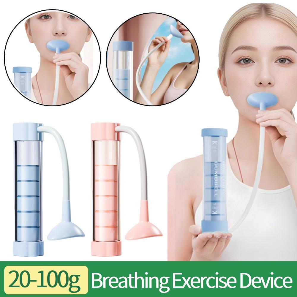 1 Set Breathing Exercise Device Abdominal Muscle Trainer Deep Breathing Dumbbell Men Women Adults Lung Capacity Training Device blu
