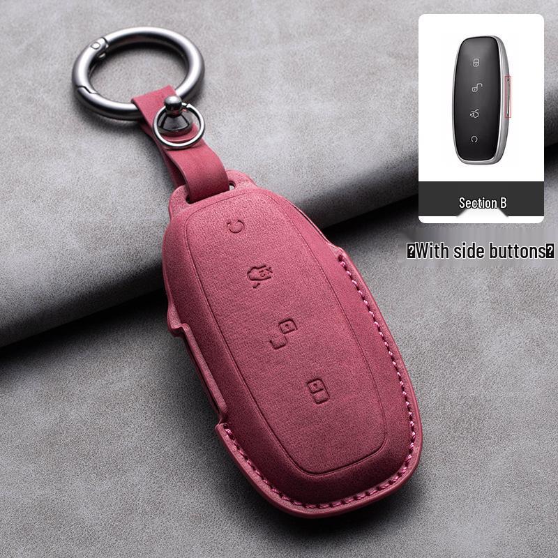 2022 Denza D9 Key Case: Woolen Leather Full Cover for Model N7 EV/DM-i PHEV