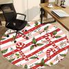 1pc Candy Canes Office Round Rug, Non-slip, Soft and Durable Office Rug for Interior Decoration, Perfect for Office, Beautiful Decoration yy260324100