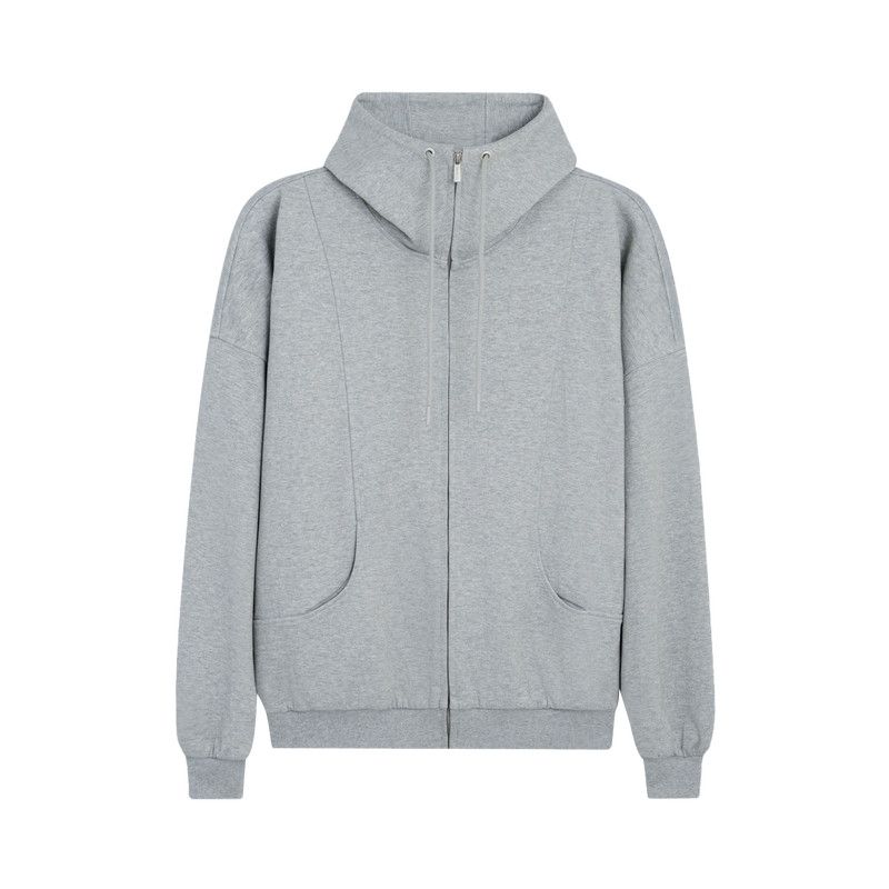 

Bodydream High-Neck Sweatshirt Jacket Oversized Zipper Cardigan Batwing Sleeve Knit Jacket/Sports Suit Floral Gray Top XL