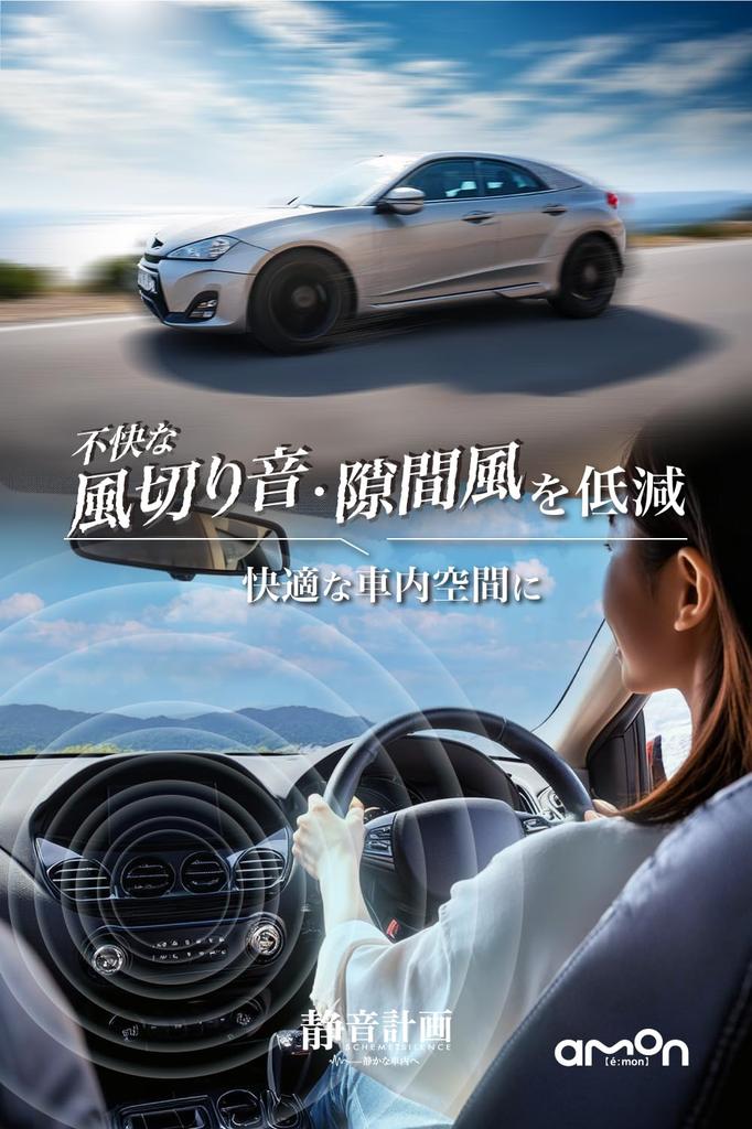 Amon 4818 EPDM Quiet Planning Wind Noise Prevention Tape, Side Body, For Rear Hatches, Approx. 19.4 ft (5 m), Black