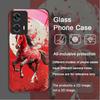 Elegante Custodia in Vetro Temperato Stile Cinese con Stampa Cavallo Rosso per Motorola Moto Edge 50 Fusion 40 Neo 30 Pro G85 G84 G75 Cover