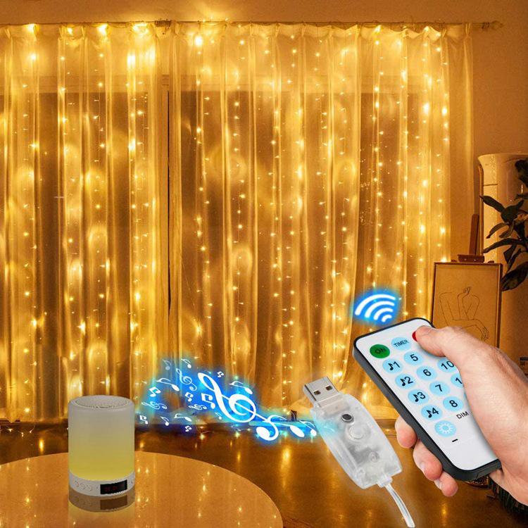 USB-Fernbedienung Kupferdraht Vorhang Herz LED Dekorative Lichter für Hochzeiten & Festivals