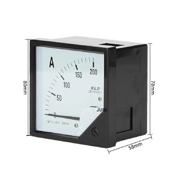 6L2 AC Amperemeter 25A 30A 50A 100A 150A 200A 300A 500A 600A Amperemeter Zeigerinstrument 80*80mm Mechanische Installation AC