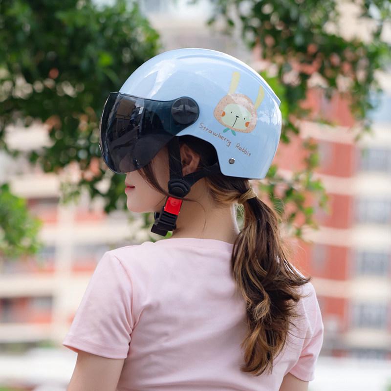 3C Certified Women's Electric Scooter & Motorcycle Helmet - All-Season, Cute, Half-Helmet