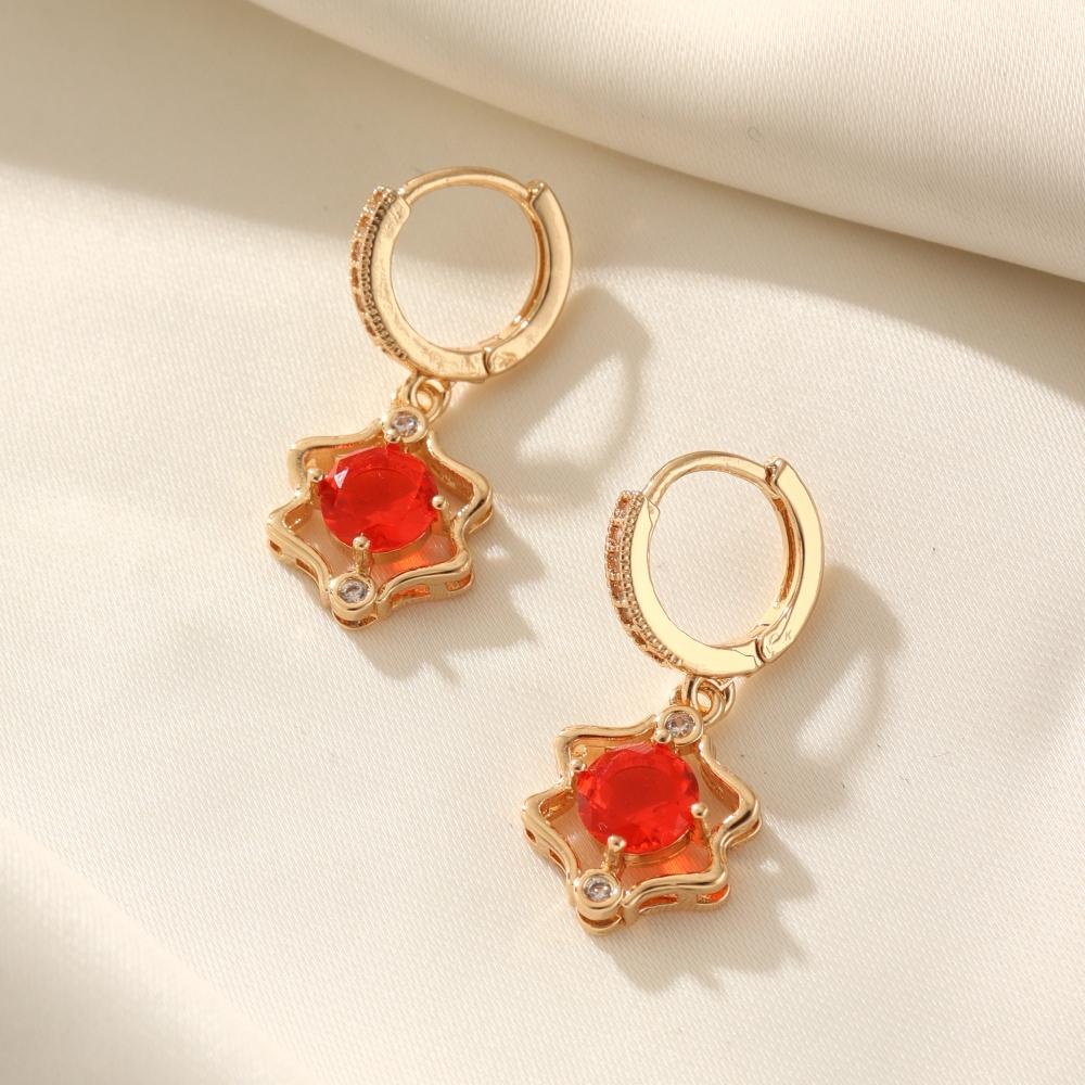 Sparkling Yellow Zirconia  Dangle Earrings for Women Earring Jewelry Wedding Party Accessories