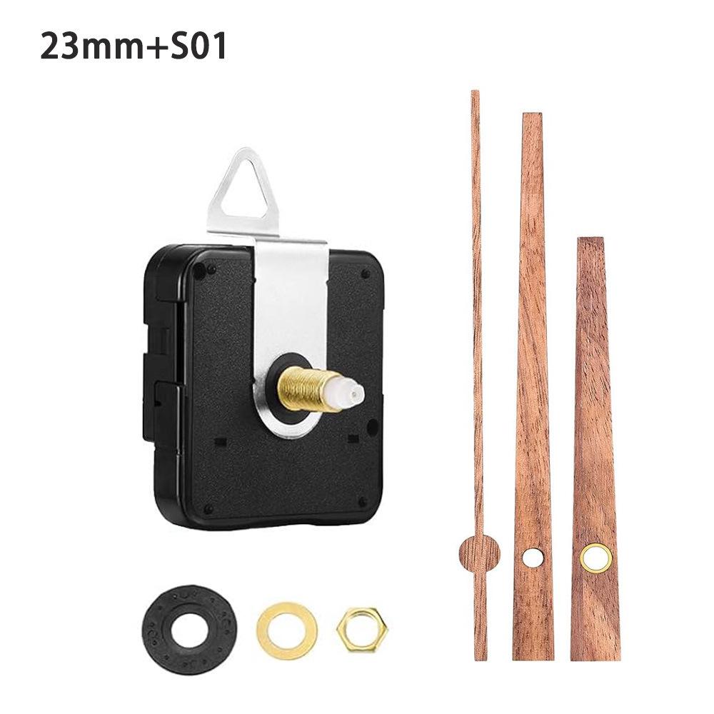 Silent DIY Cross-Border Long Shaft Clock Movement with Walnut Wood Hands - 4 Styles Available
