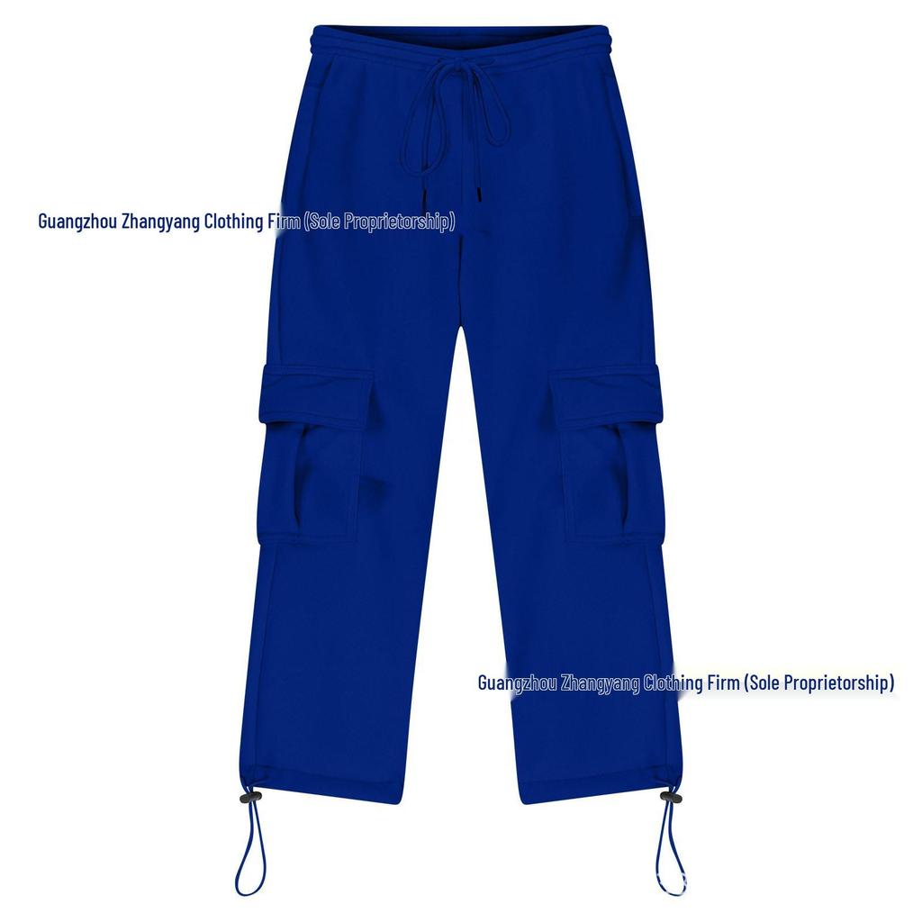 2024 Boys' European & American Multi-Pocket Drawstring Cargo Sweatpants for Middle & Big Kids
