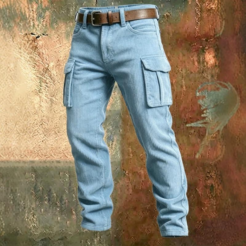 Men S Slim Fit Cargo Pants With Pockets Outdoor Casual Long Trousers