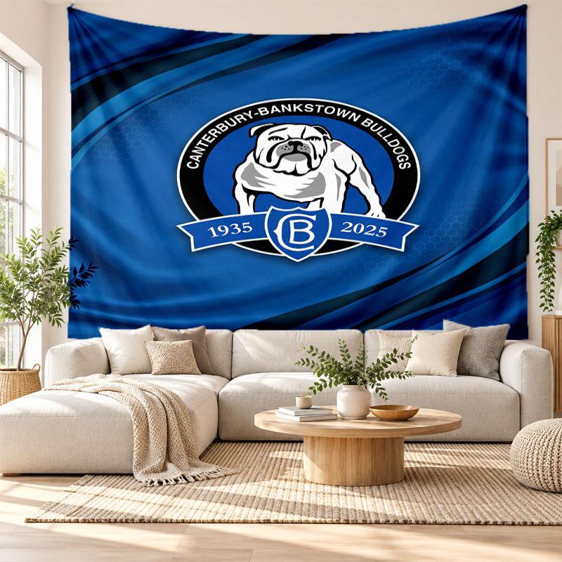 Canterbury-Bankstown Bulldogs Wall Tapestry, Soft Fabric Wall Hanging, Decorative Backdrop For Bedroom Home Wall Art